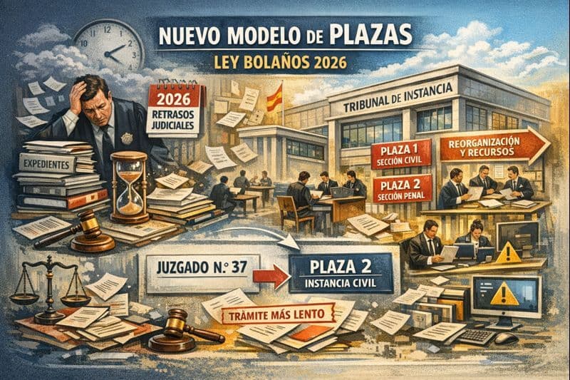 ¿Por qué desde este año (2026) habrá más demoras en los procedimientos judiciales y qué significa el nuevo modelo de plazas tras la aplicación de la llamada “Ley Bolaños”?